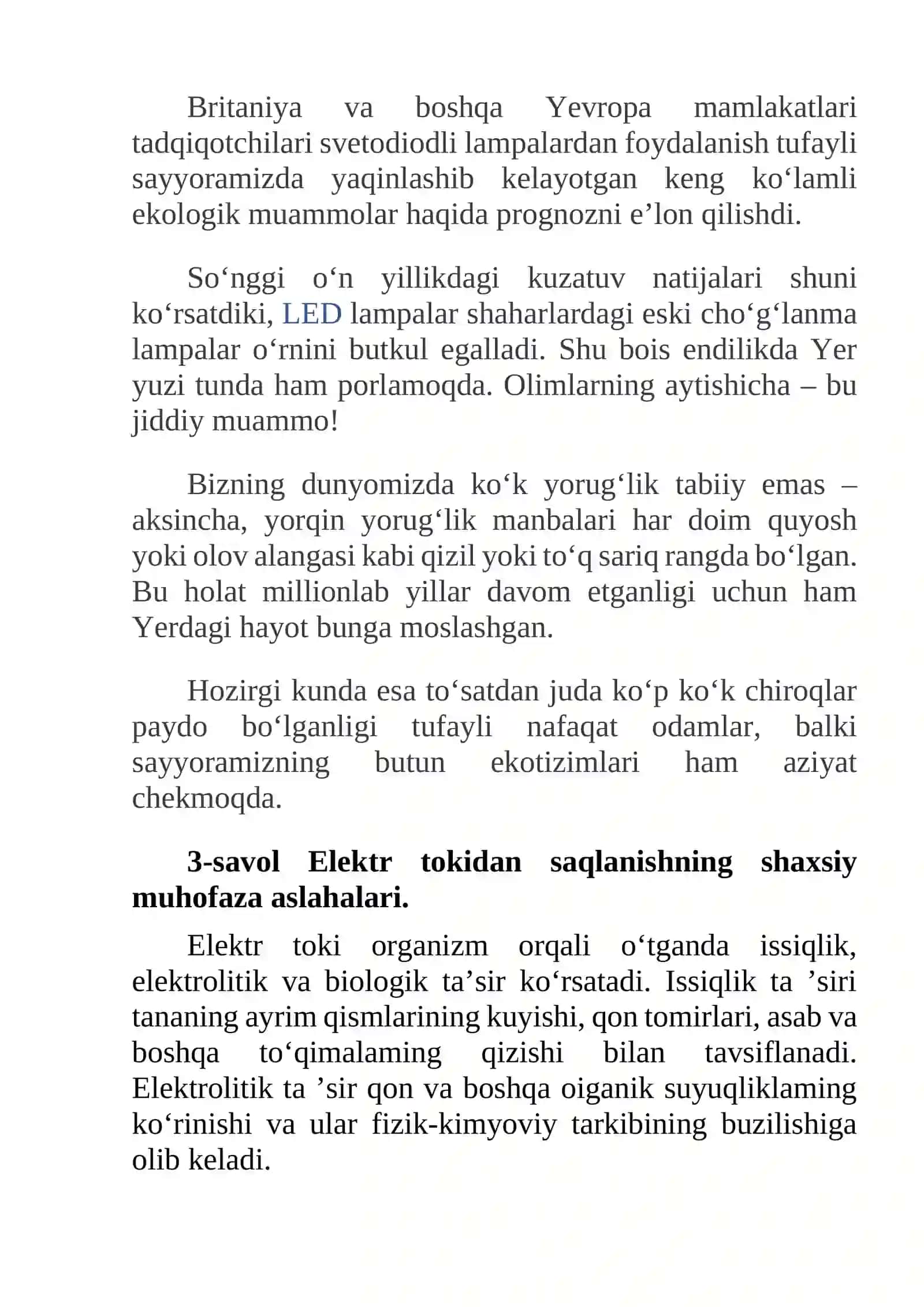 Savol Hayotiy faoliyat xavfsizligi fanining mohiyati va tarkibiy qismlari 4