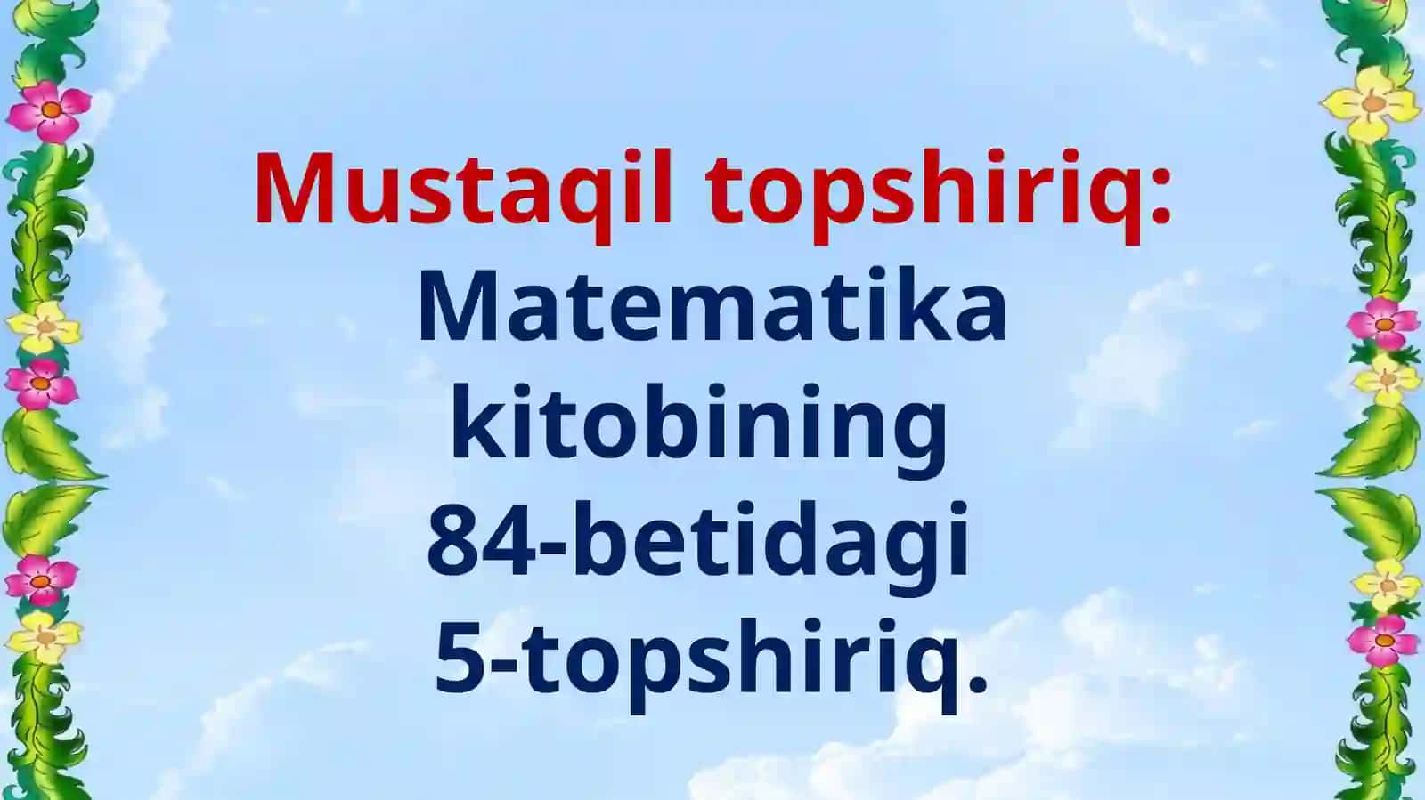 MATEMATIKA 1-SINF 4