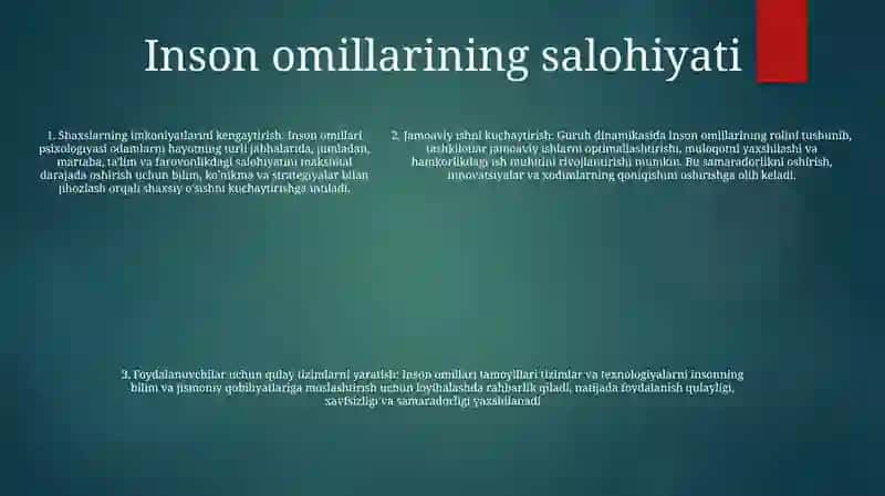 Inson Omili, Uning Salohiyati Va Undan Foydalanish 4