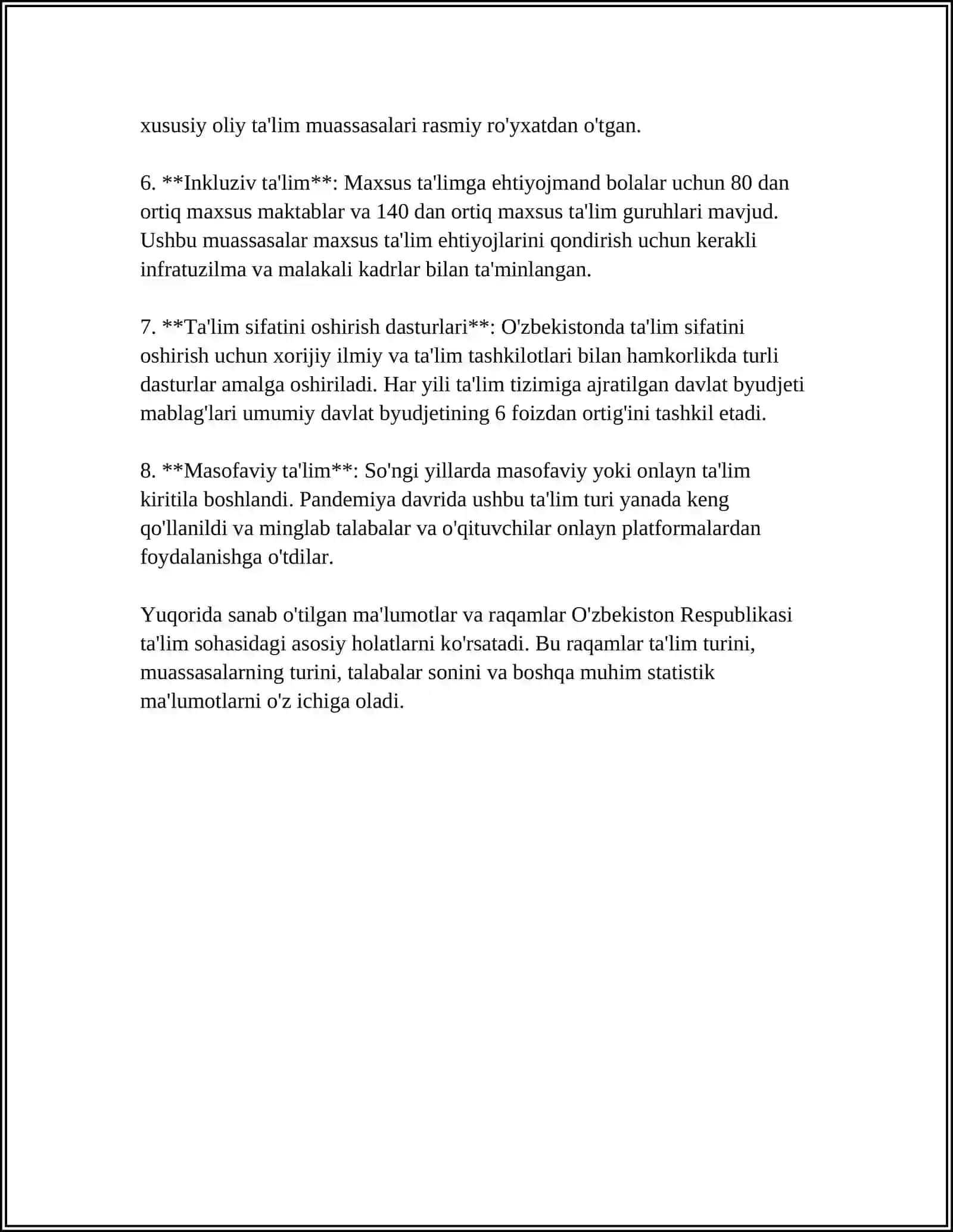 OʻZBEKISTONDA TAʼLIM TOʻGʻRISIDAGI QONUNLAR 4