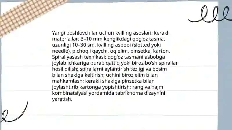 Kvilling usulida tabriknoma yasash 4