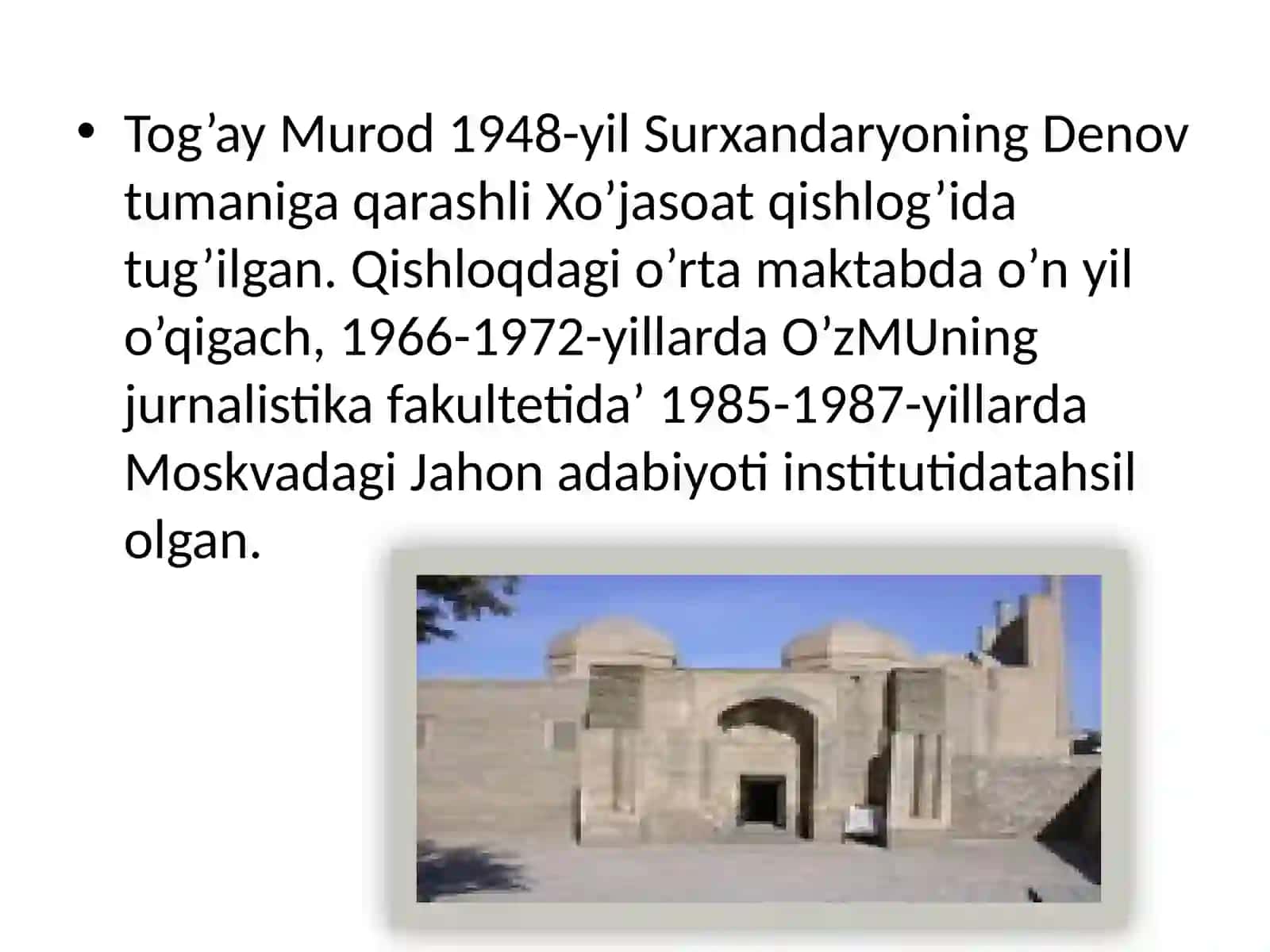 Tog’ay Murodhayotivaijodi. “Yulduzlarmanguyonadi”qissasihaqida 4
