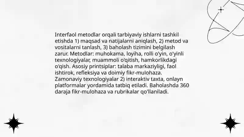 Zamonaviy pedagogik texnologiyalar va tarbiyaviy ishlar nazariy asoslari 4
