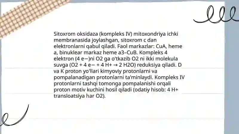Biologik oksidlanish reaktsiyalarida kislorodning iste mol qilinish yo llari 4