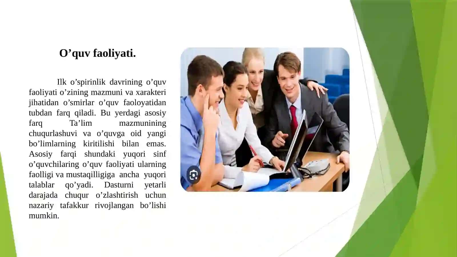 O’spirinlik davrida kasb tanlashga doir muammolar. 4