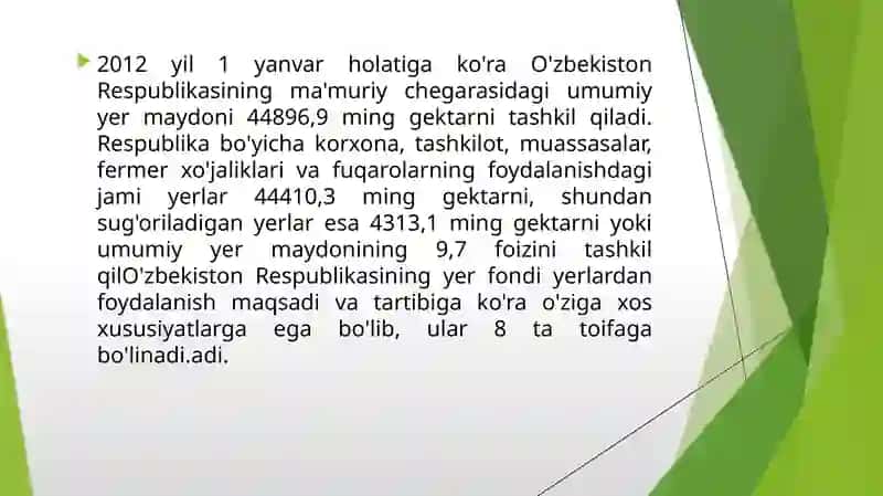 O'ZBEKISTON RESPUBLIKASINING YER PORDI 4