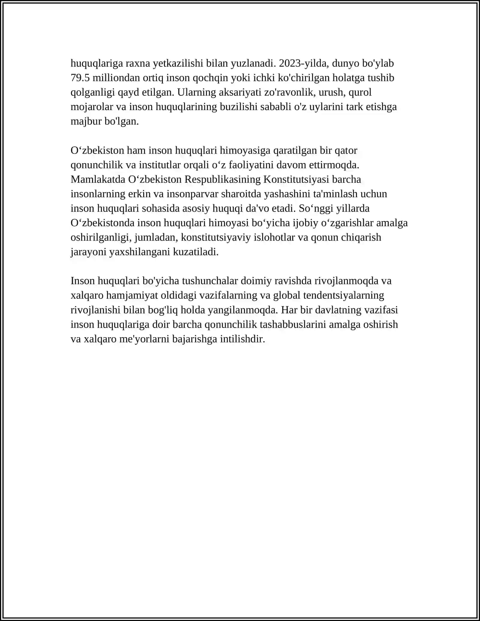 INSON HUQUQLARI VA ERKINLIKLARINING KAFOLATLARI TUSHUNCHASI 4
