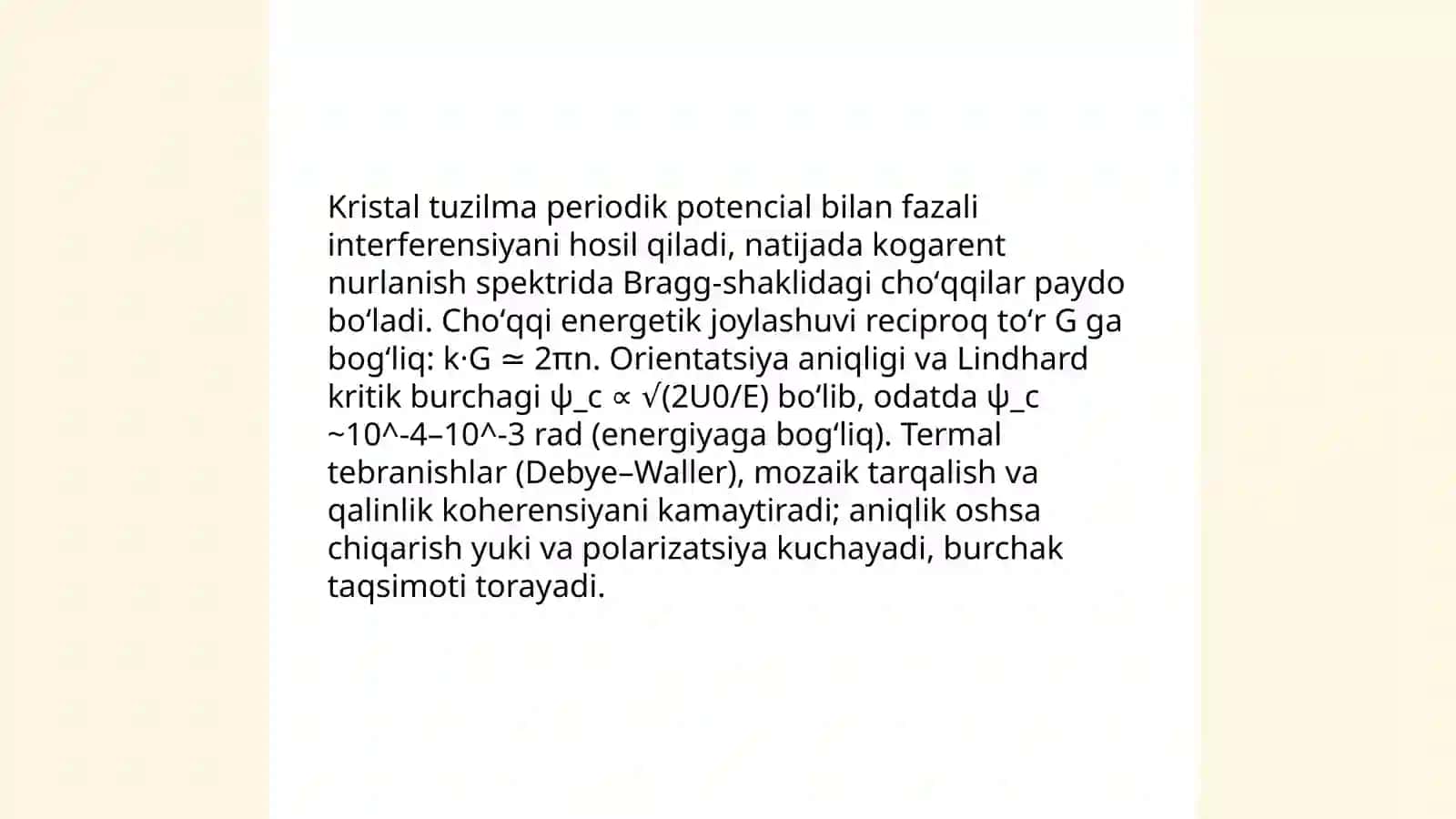 Kogarent tormozli nurlanishlar.Kanallashgan elektron va pozitron nurlanishlari (Kumaxof effekti) 4