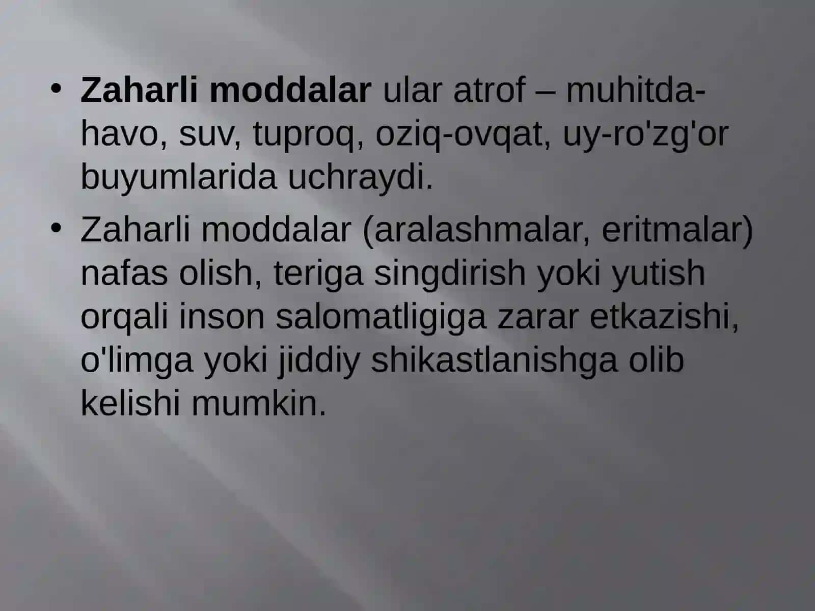 O'tkir zaharlanish: tasnif va umumiy xususiyatlari 4