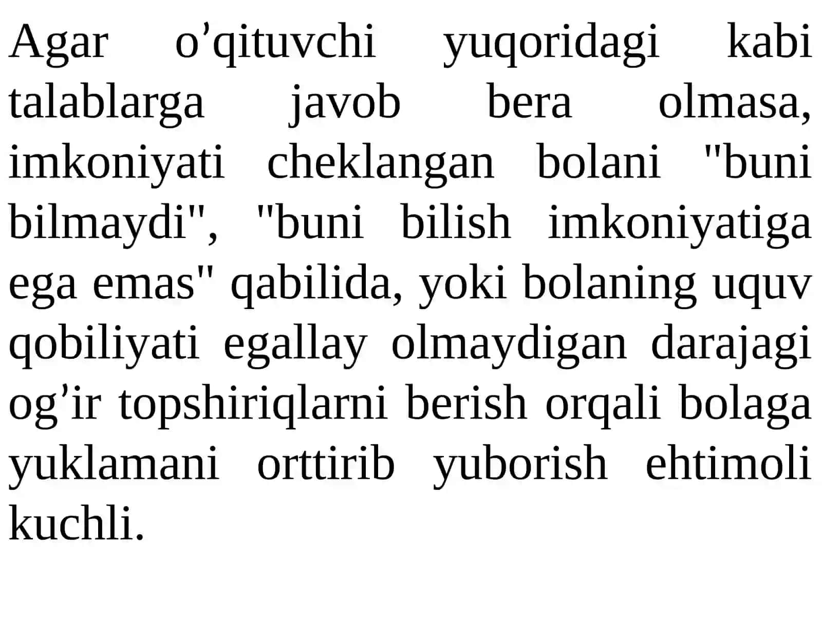 INKLYUZIVSINFLARDA O‘QUV-TARBIYA JARAYONINING SAMARADORLIGINI OSHIRISH UCHUN ZARURIY TAVSIYALAR 4