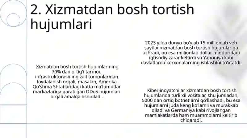 Axborot xavfsizligiga taxdidlar turlari 4
