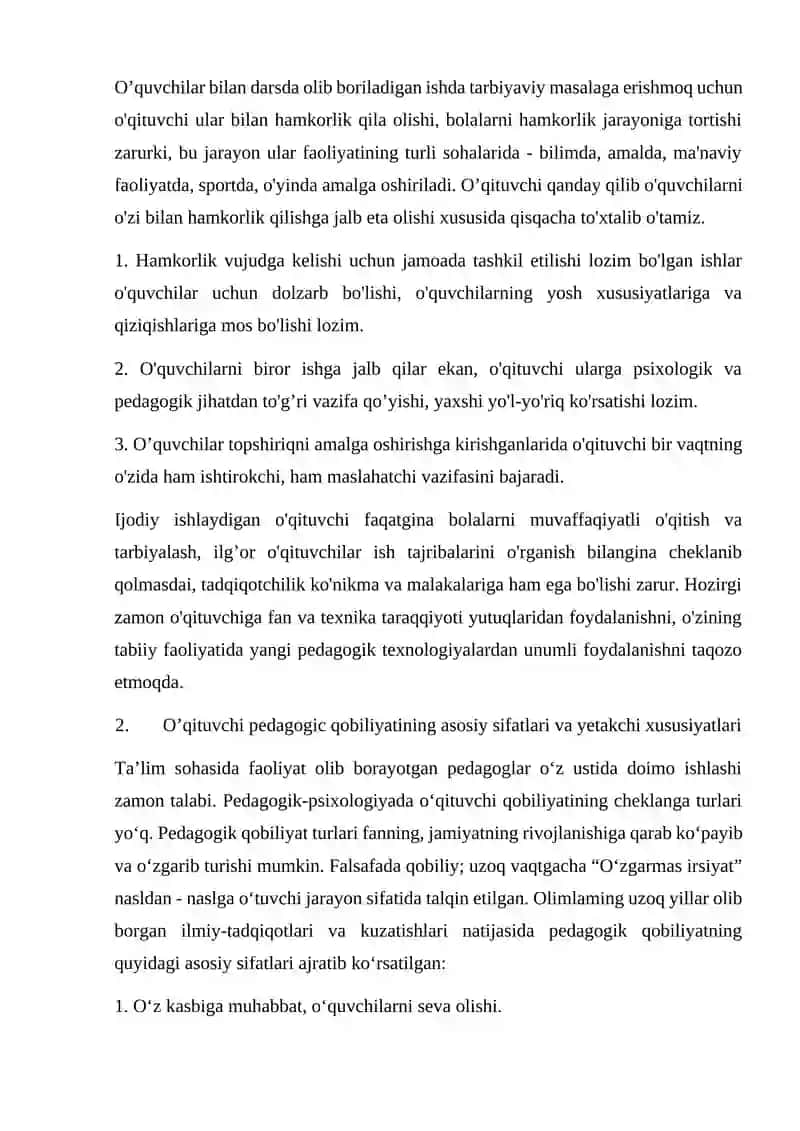 Pedagogik mahorat fani 4
