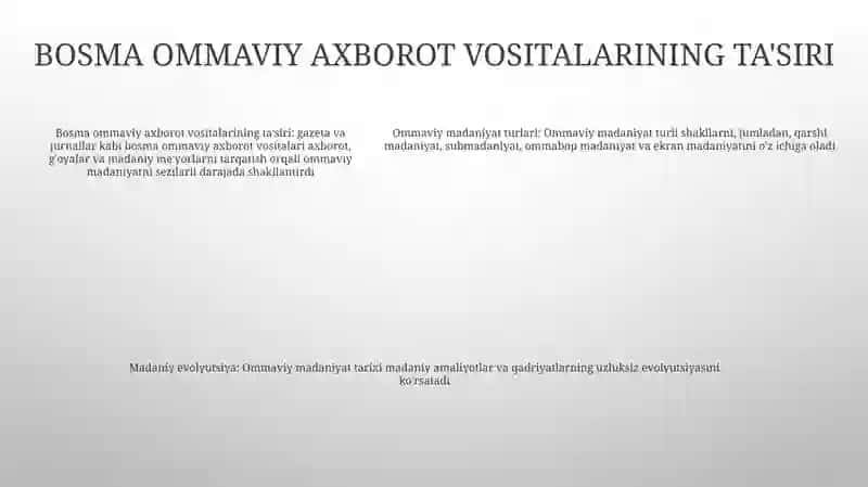 Ommaviy Madaniyatning Shakllanish Tarixi Va Uning Turlari 4