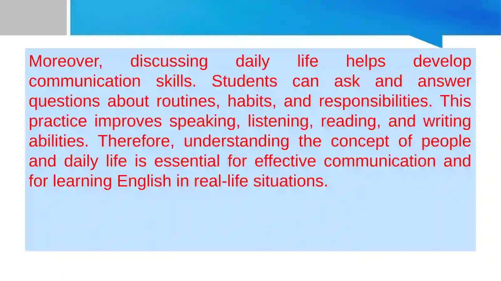 Topic 3: People and Daily Life 4