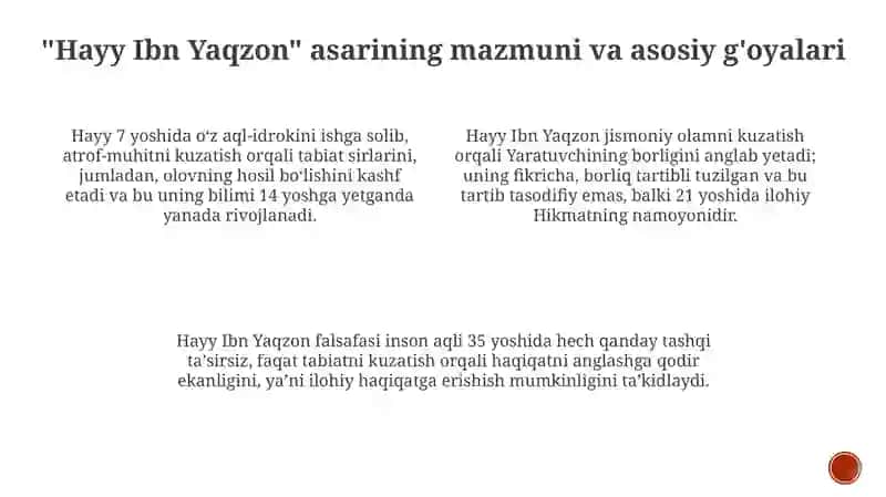 Ibn Sino va Ibn Tufayl "Hayy Ibn Yaqzon" risolasi 4