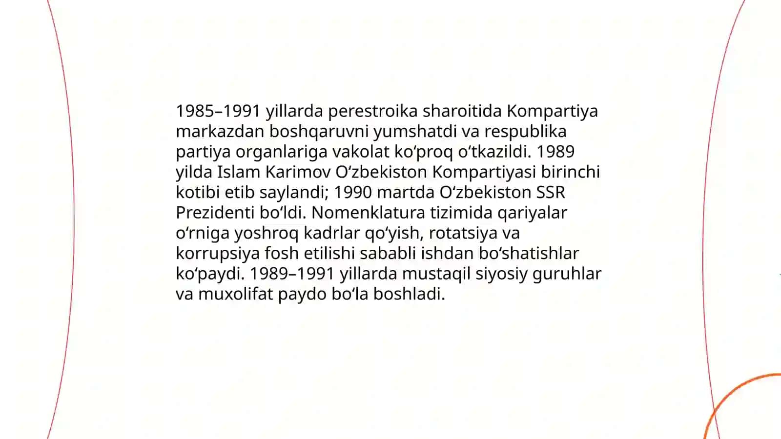 Qayta qurish siyosati O‘zbekistonda 4