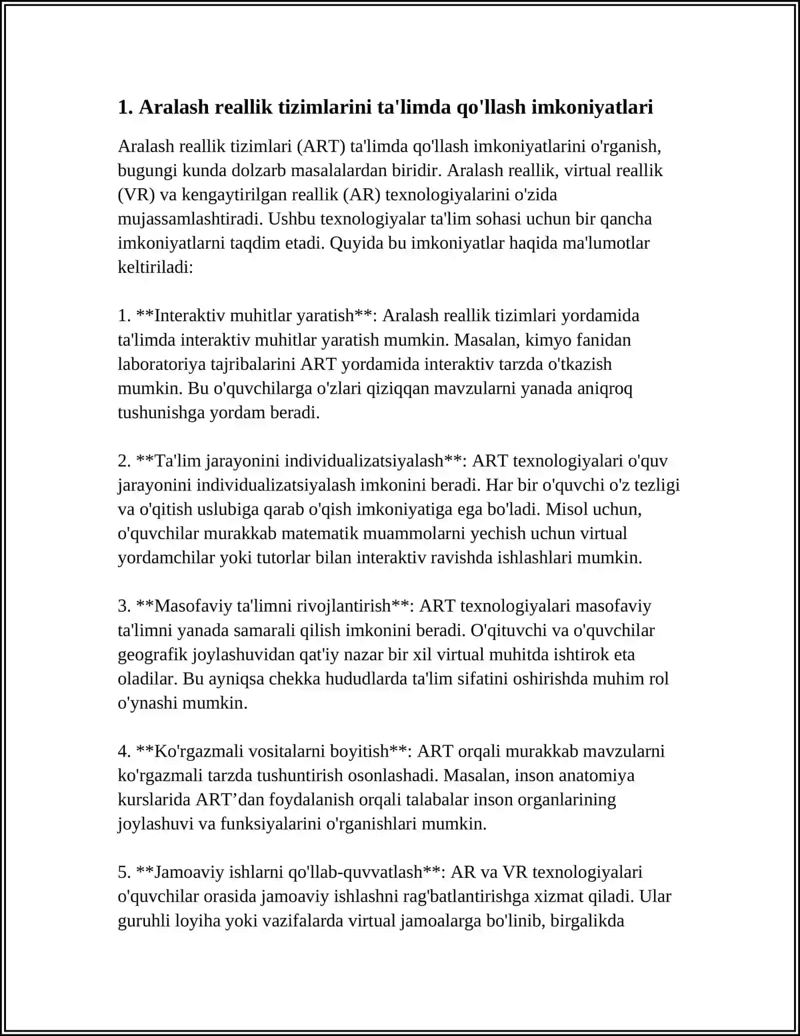 TA'LIM TIZIMIDA ARALASH REALITIK TIZIMLARIDAN FOYDALANISH 4