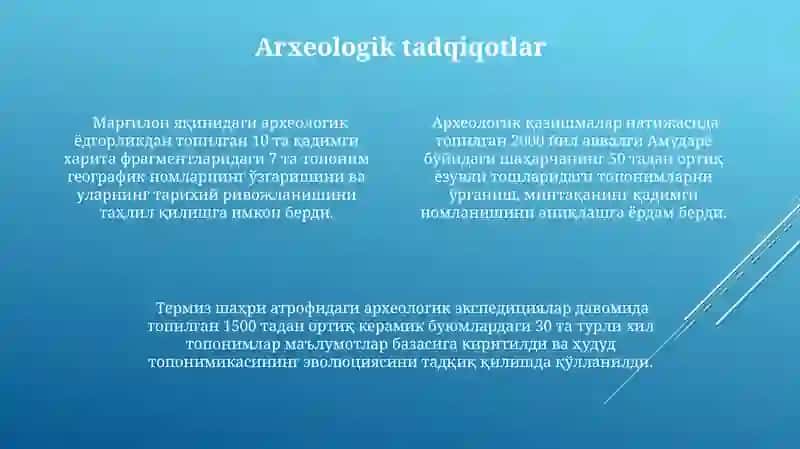 Toponimika fanining tadqiqot usullari 4