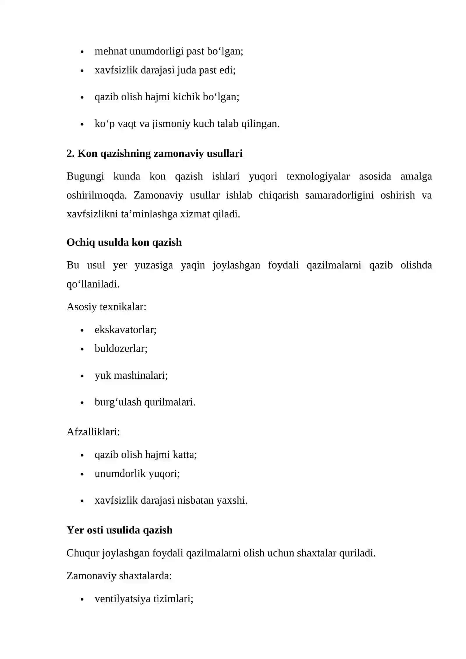 Kon qazishning qadimiy usullari va zamonaviy usullari 4