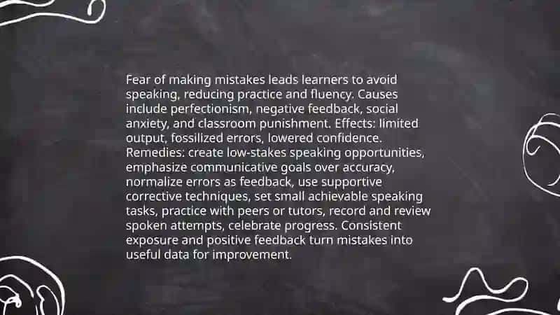 Mistakes in Learning a Language 4