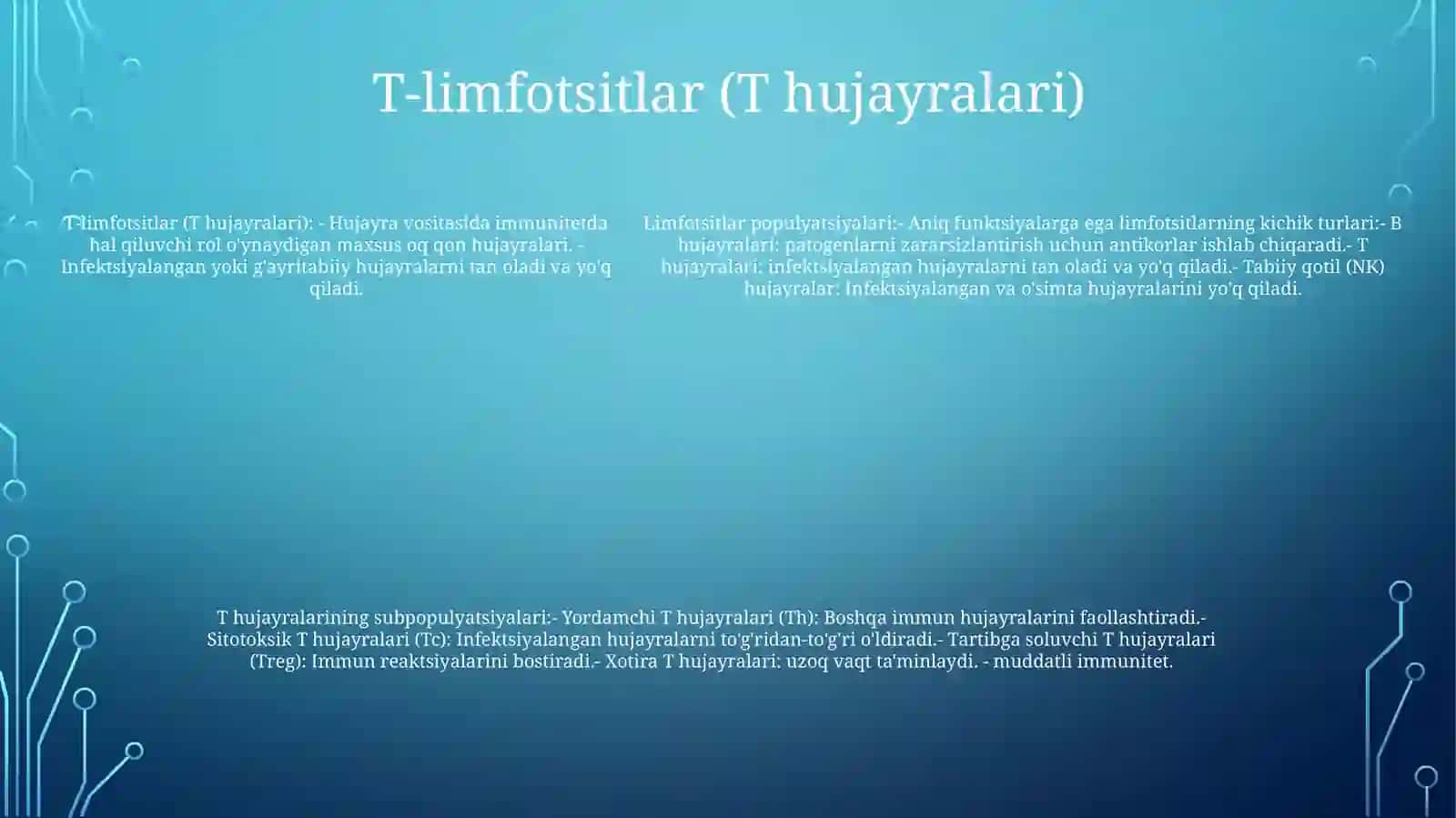 Limfotsitlarning Populatsiyalari Va Subpopulatsiyalari 4