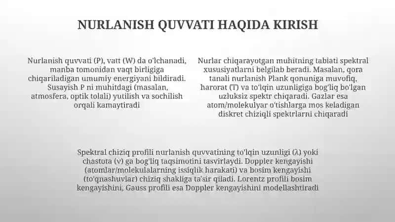 Nurlanish quvvati va uning so'nishi 4