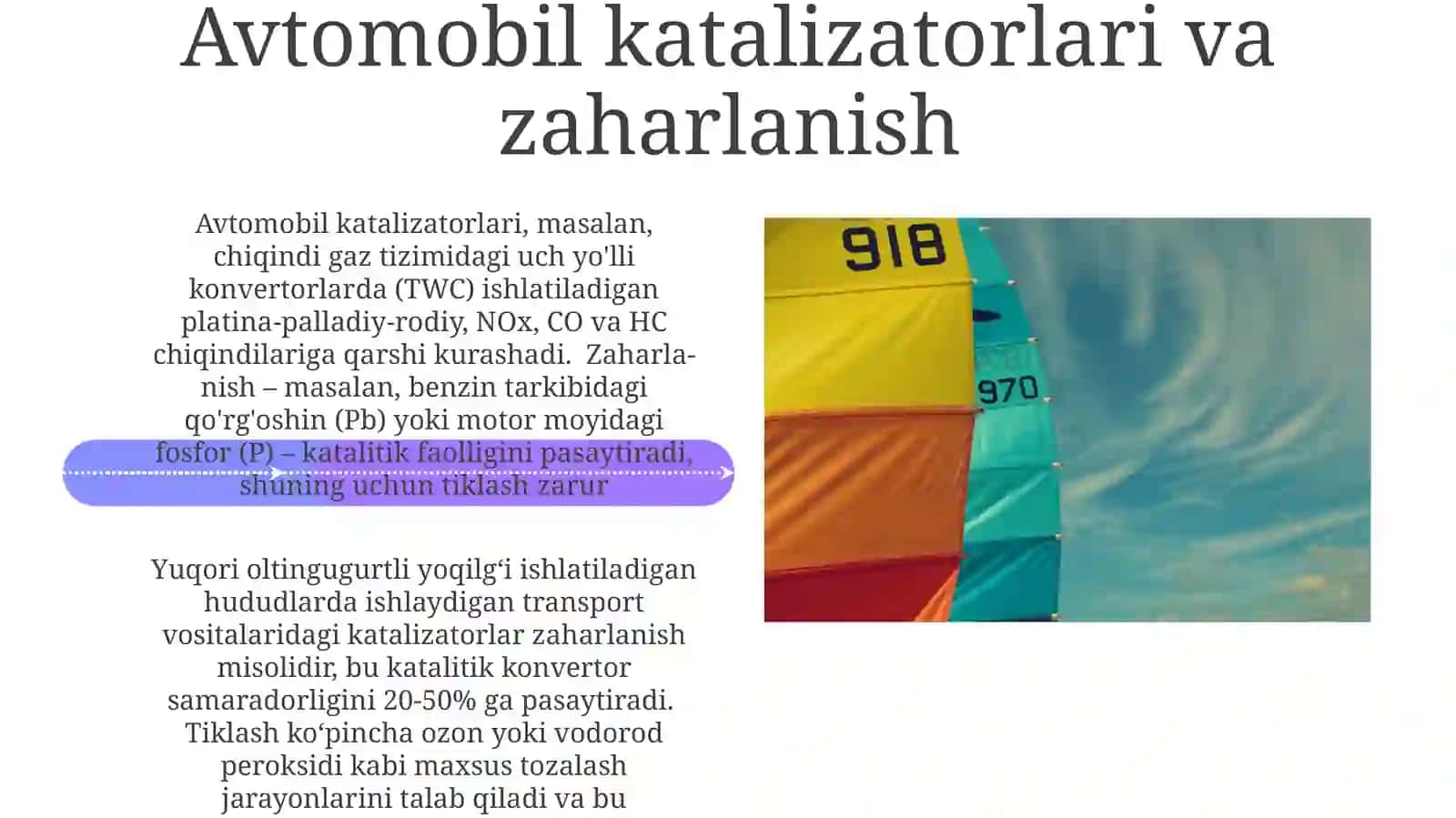 Katalizator zaharlanishi va tiklanishi 4