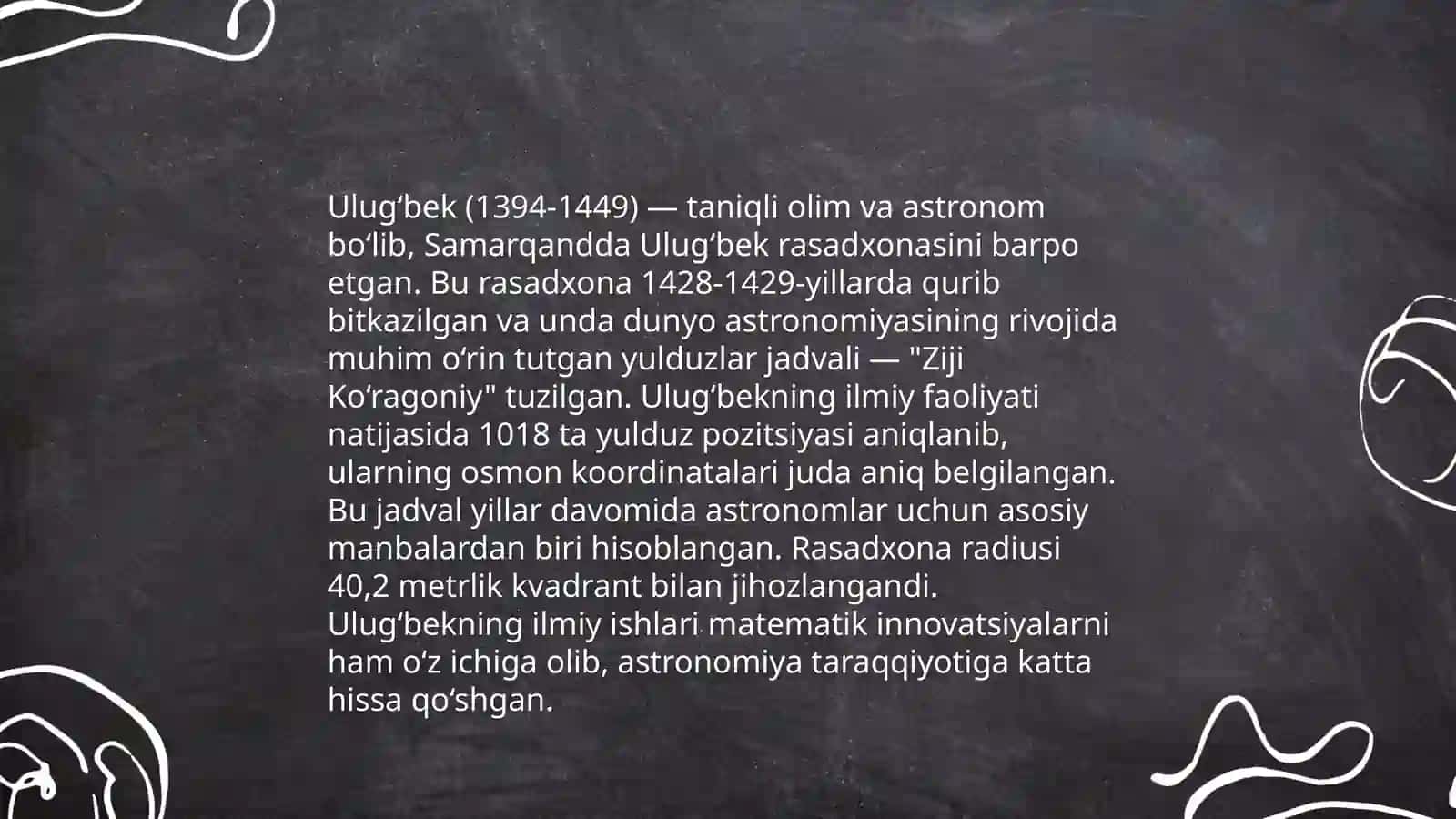 Mirzo Ulugbekning hayoti va tarixi 4