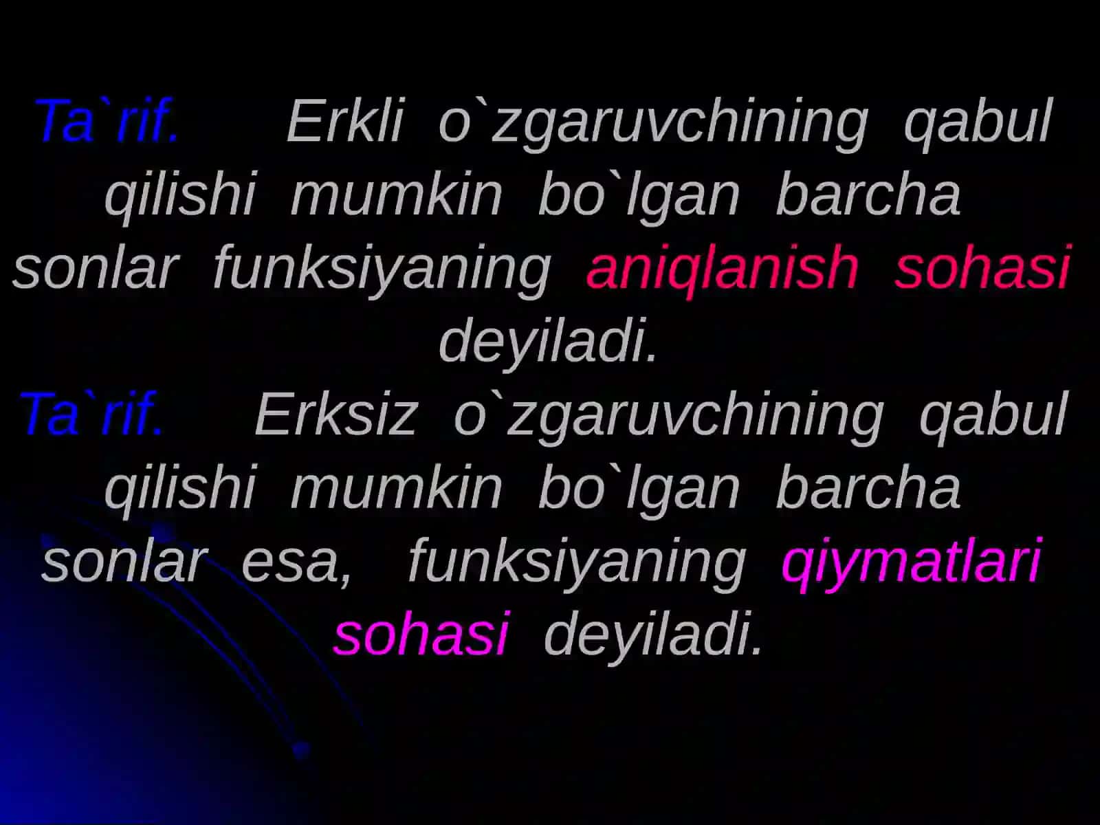 Funksiyaning aniqlanish sohasi 4