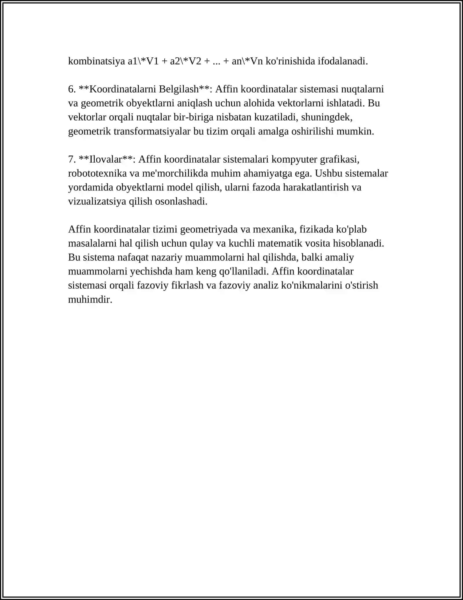 AFIN KOORDINATALAR SESTIMASI 4