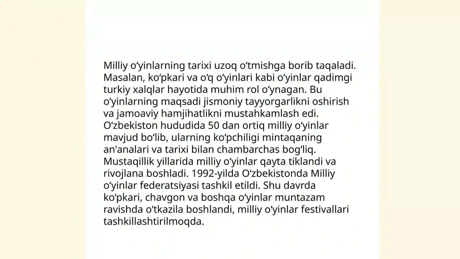 Jismoniy tarbiya tizimida milliy va harakatli o'yinlarni o'tkazishda o'qitivchining bilimlari 4
