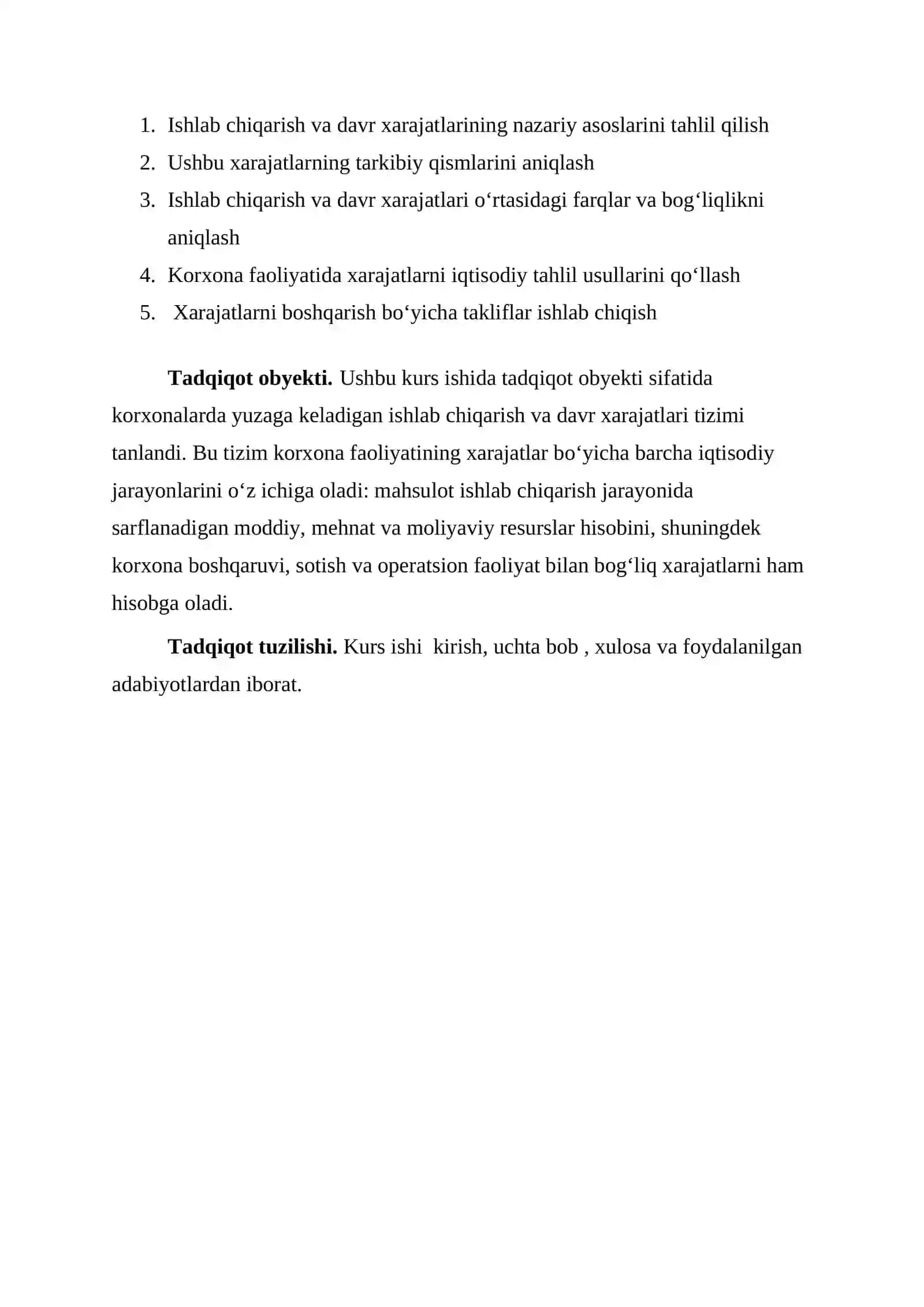 ISHLAB CHIQARISH VA DAVR XARAJATLARINING TAQQOSLAMA TAHLILI 4