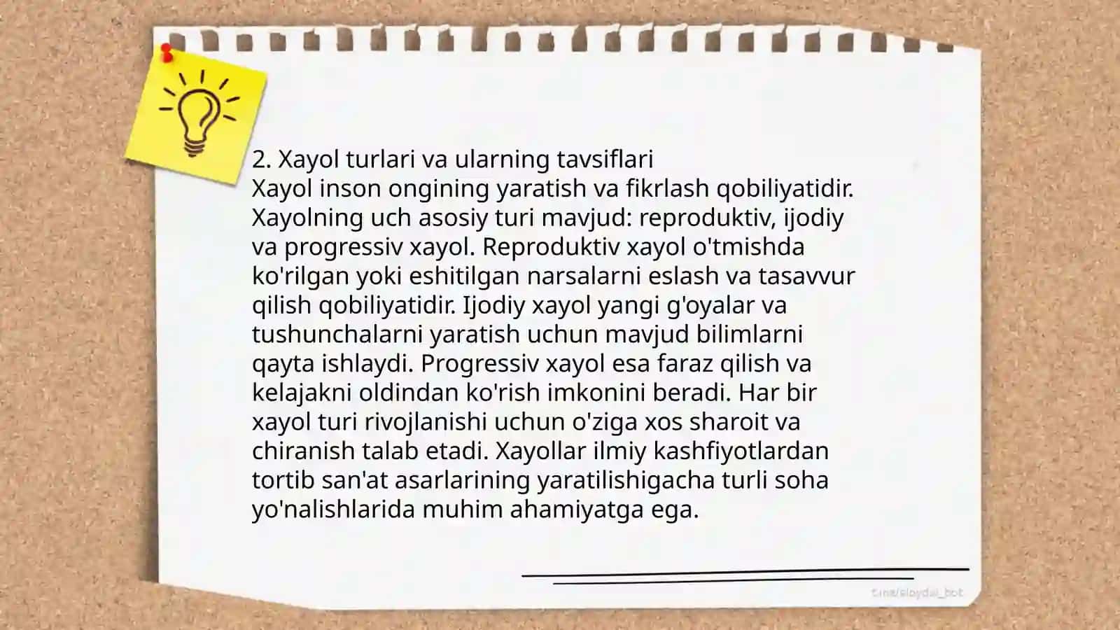 Xayol jarayonlari va xayol turlari 4
