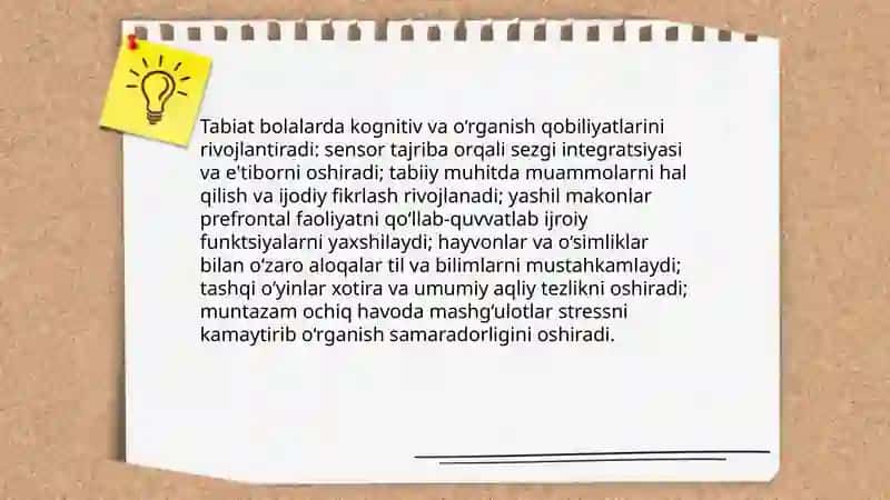 Tabiat—bolalarni har tomonlama kamol topishida asosiy omil sifatida 4