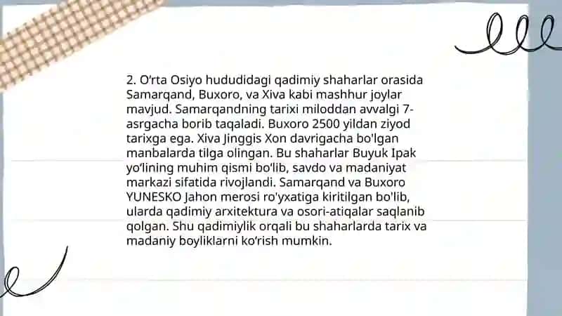 O’zbekiston hududidagi ilk shaharlar 4