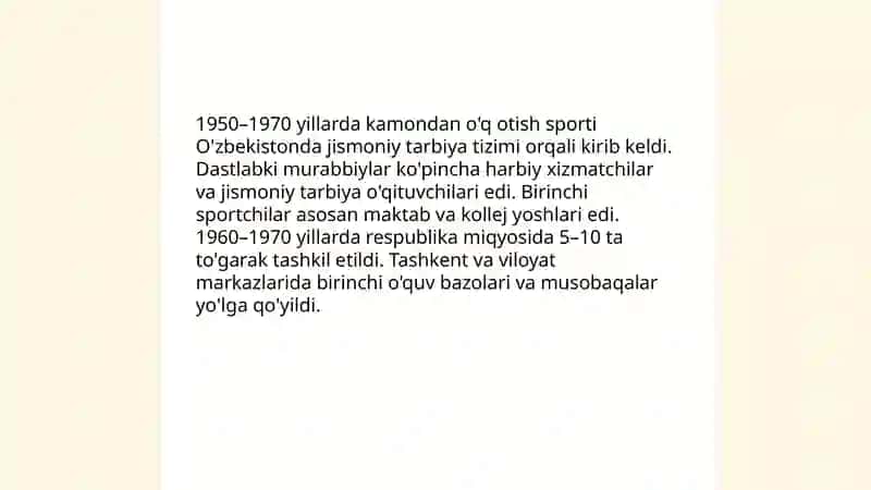 Kamondan O'q otish sport turini O'zbekistonga kirib kelishi 4