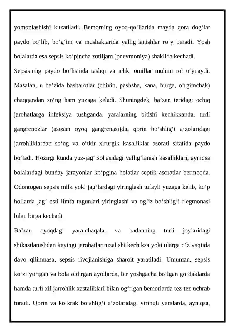 SEPSISHAQIDA ZAMONAVIY MA’LUMOTLAR 4