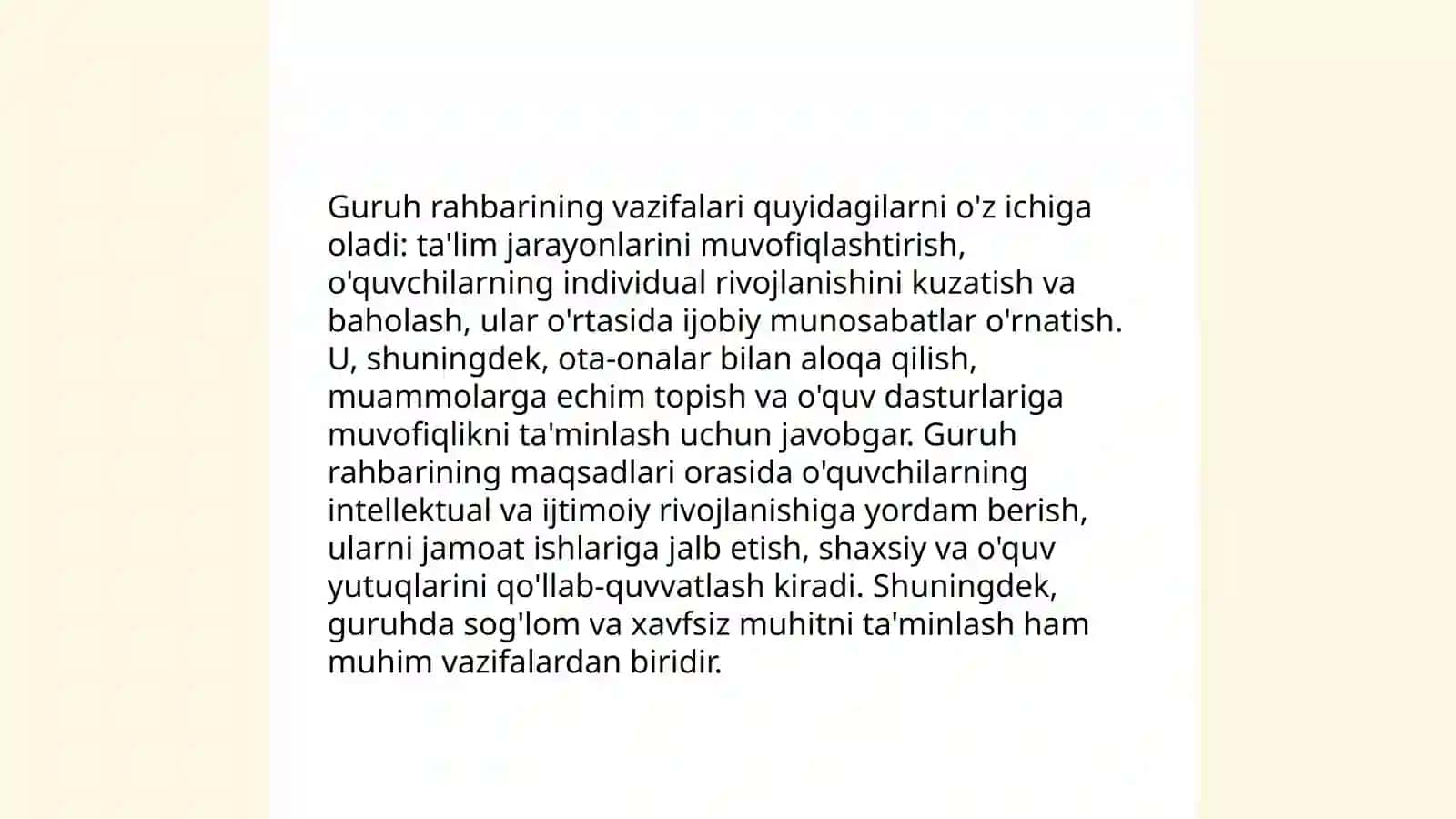 Jamoaning shaxs tarbiyasiga taʼsiri. Guruh rahbarining tarbiyaviy ishi 4