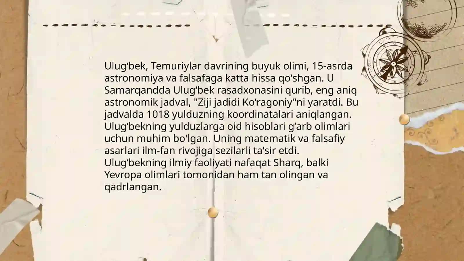 Mirzo Uluģbekning falsafaga qoshgan xissalari 4