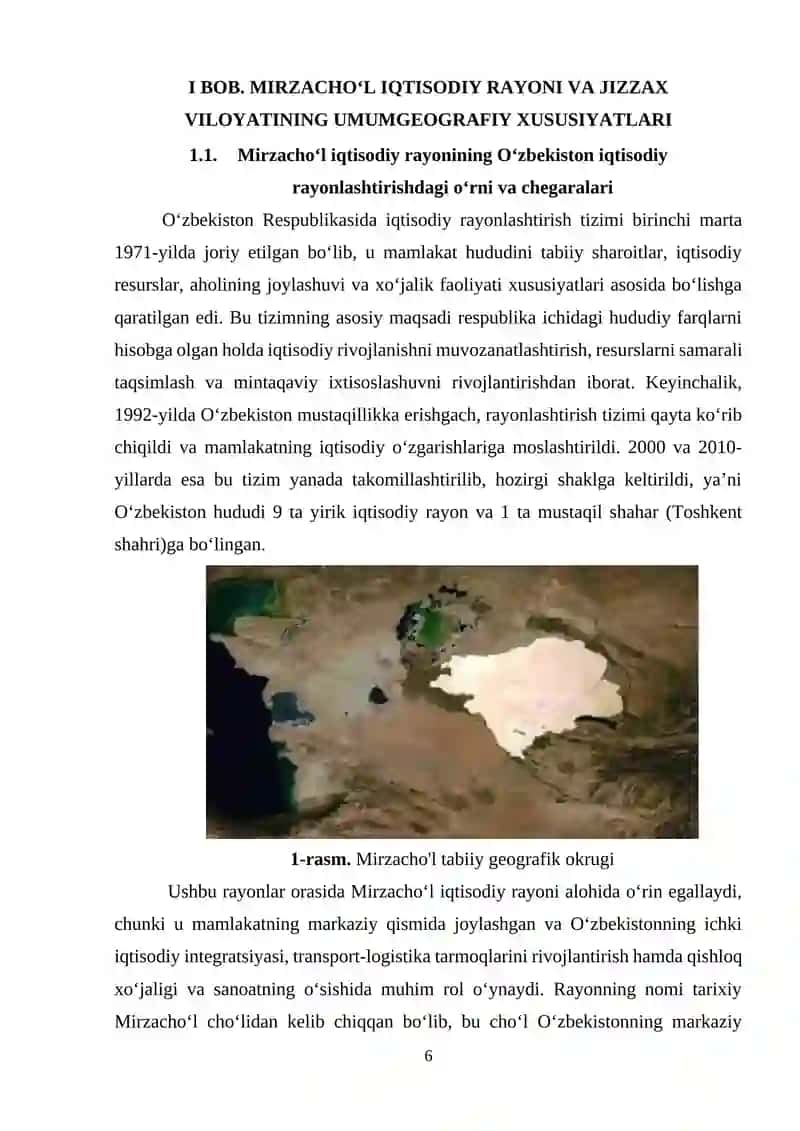 Mirzachoʻl iqtisodiy rayoni Jizzax viloyati mavzusini o'qitish 4