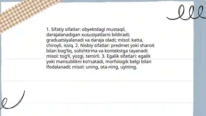Sifat haqida zamonaviy tushuncha 4
