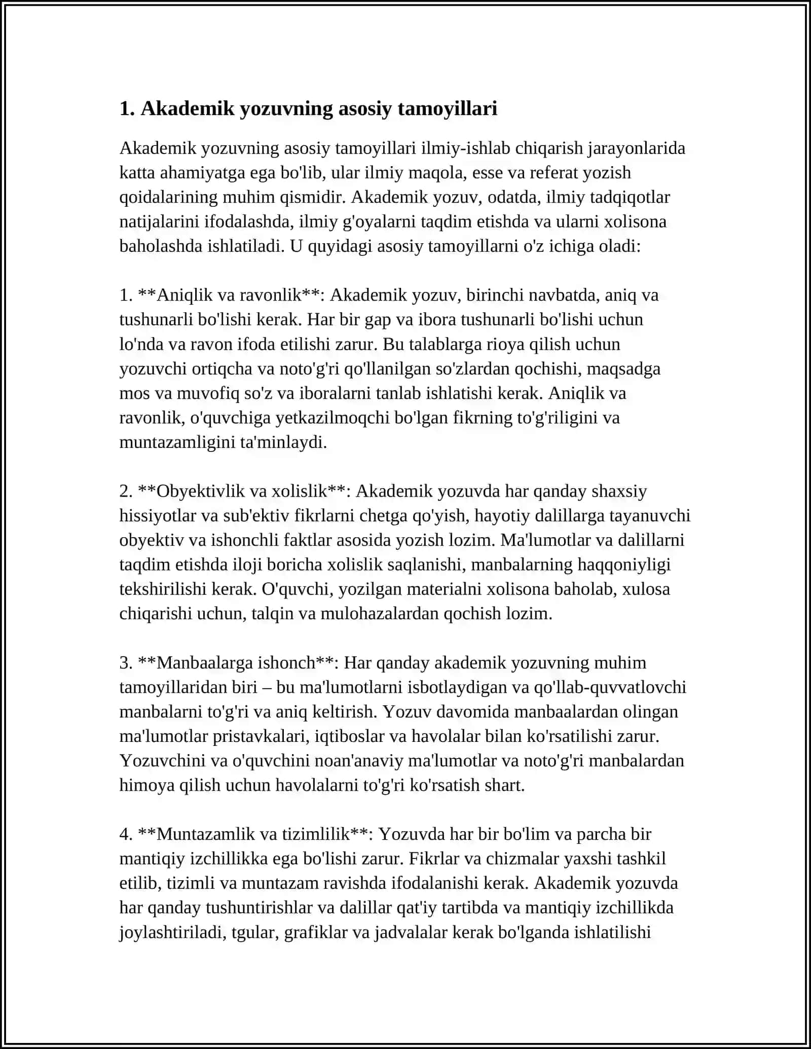 AKADEMIK YOZUV ASOSLARI VA ILMIY USLUB TALABLARI 4