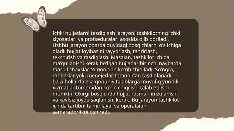 Joʻnatma va ichki hujjatlarni tuzish hamda rasmiylashtirish 4