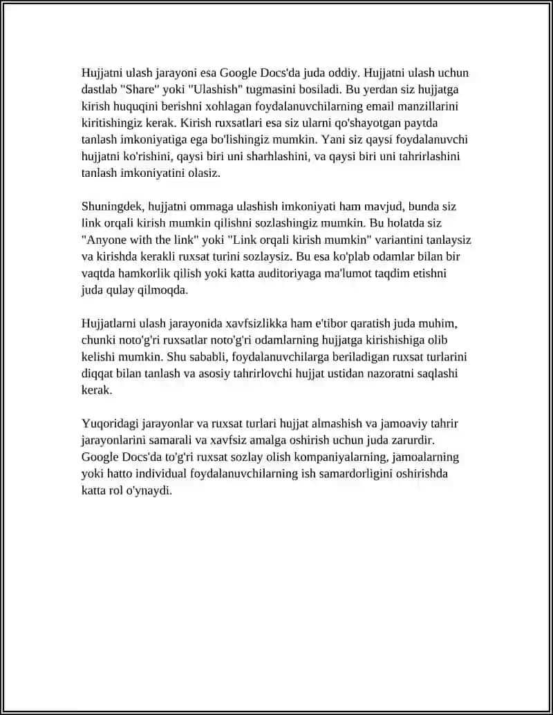 GOOGLE DOESDA HUJJATNI BIRGALIKDA TAHRIRLASH 4
