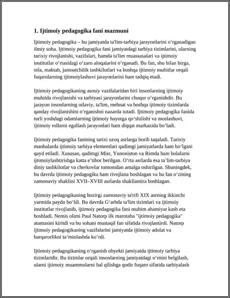 Ijtimoiy pedagogika tarifi, tuzilishi va vazifalari 4