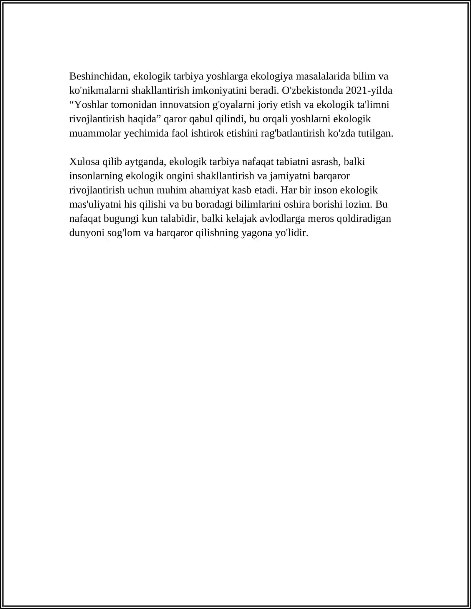 MAKTABGACHA YOSHDAGI BOLALARGA EKOLOGIK TARBIYA BERISH 4