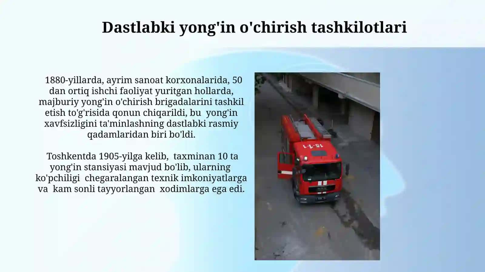 Davlat yong'in xavfsizligi xizmati tarkibini tashkil etish 4