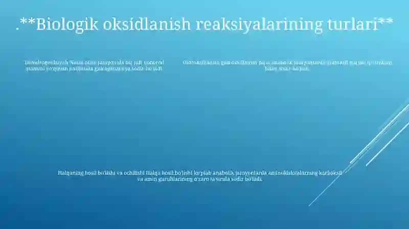 Biologik Oksidlanish To'Grisida Hozirgi Tushunchalar 4