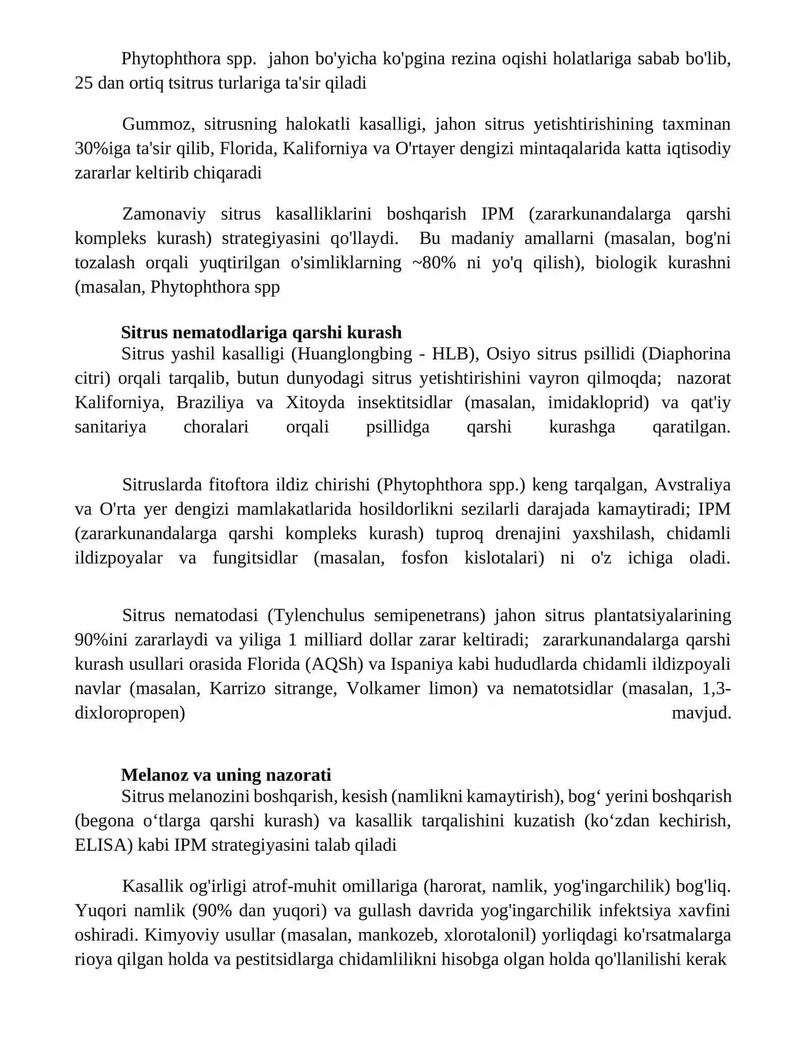 Sitrus o‘simliklari kasalliklari va ularga qarshi kurashning zamonaviy usullari 4