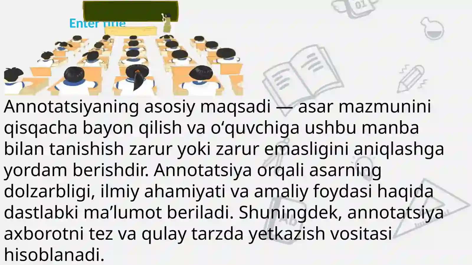 Annotatsiyaning asosiy maqsadivavazifalari 4